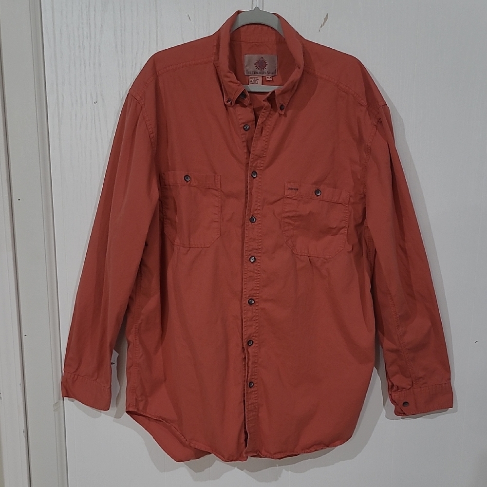 The Territory Ahead Mens L/S Salmon Cotton Button Front Shirt Size XL Tall